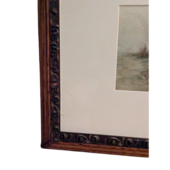 Antique J.G. Tyler Pastel Babbling Brook Artwork With Ornate Wood Frame - Picture 9 of 12